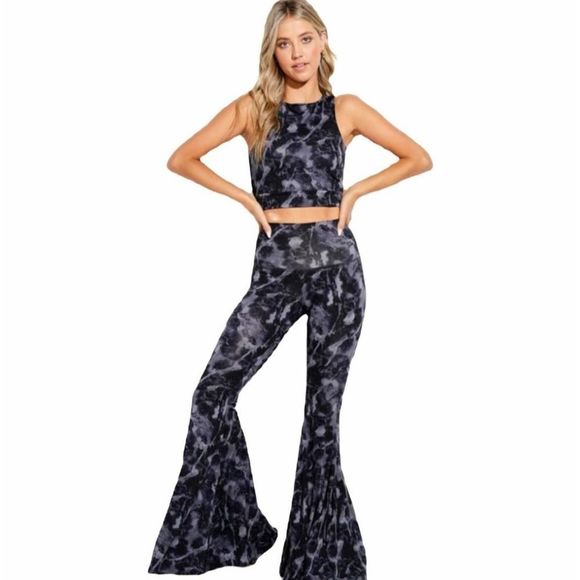 Marble Black & Gray Bell Bottom Set- 8024 - Picture 7 of 7